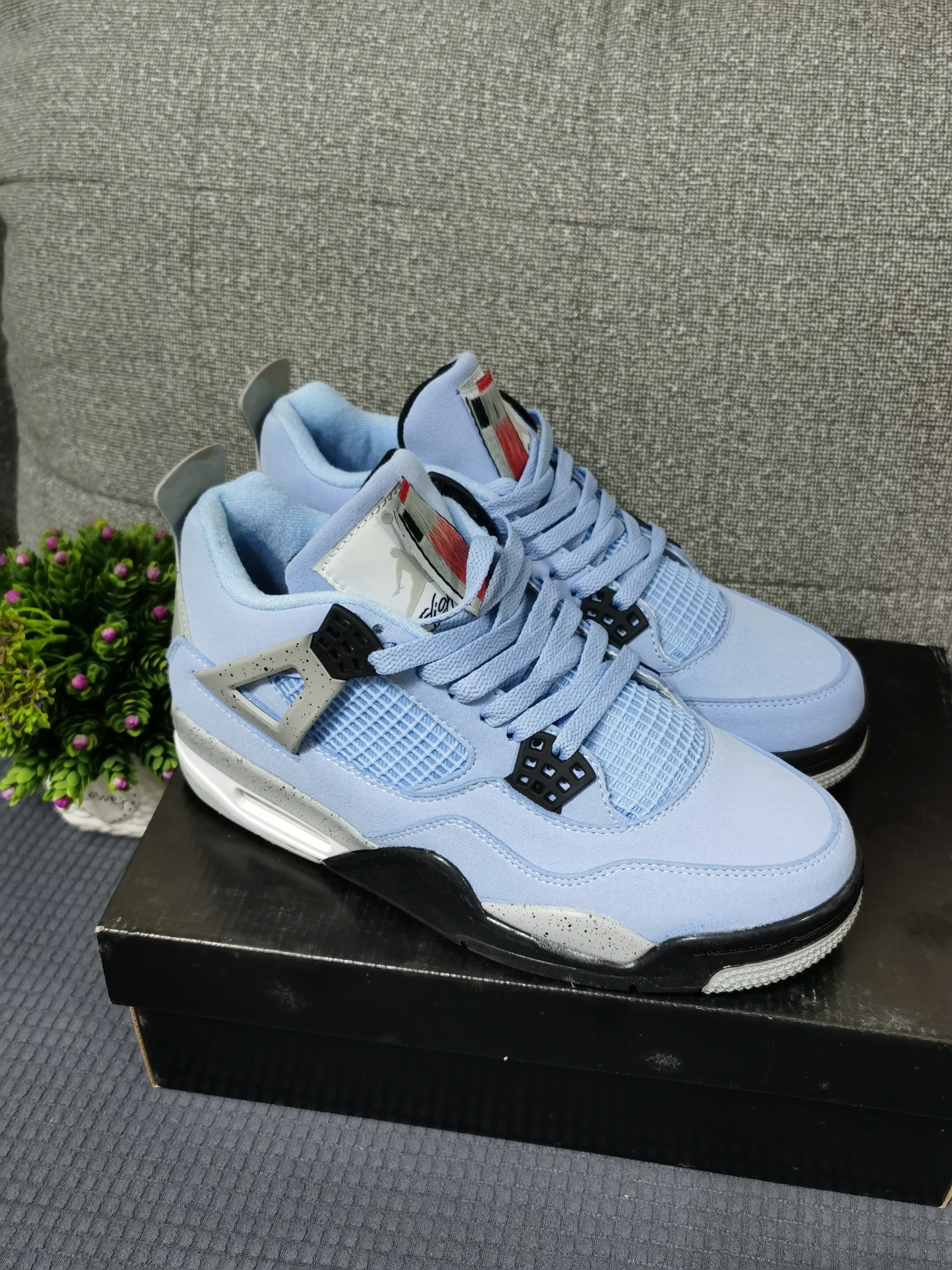 Air Jordan 4 UNC Jade Blue Black White Shoes